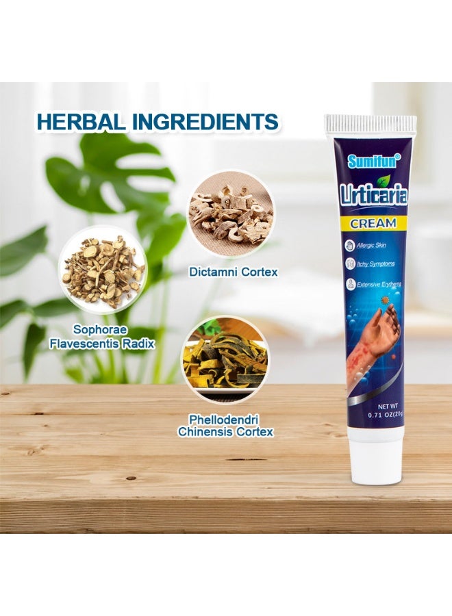 Sumifun Allergic Skin Relief Urticaria Cream for Itching, Hives, Rashes, Erythema, Dermatitis, Eczema Symptoms, Soothing Herbal Formula, Non Greasy Absorption, Daily Skin Care Treatment 20g - Image 3